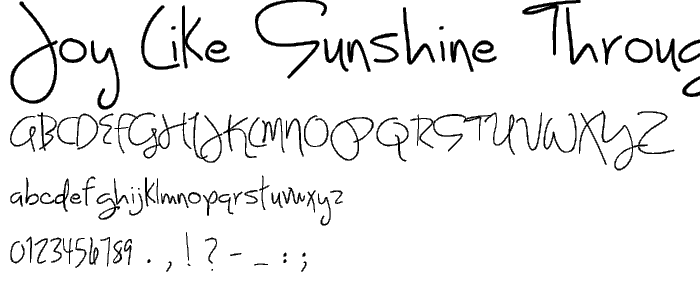 Joy Like Sunshine Through My Windowpane font